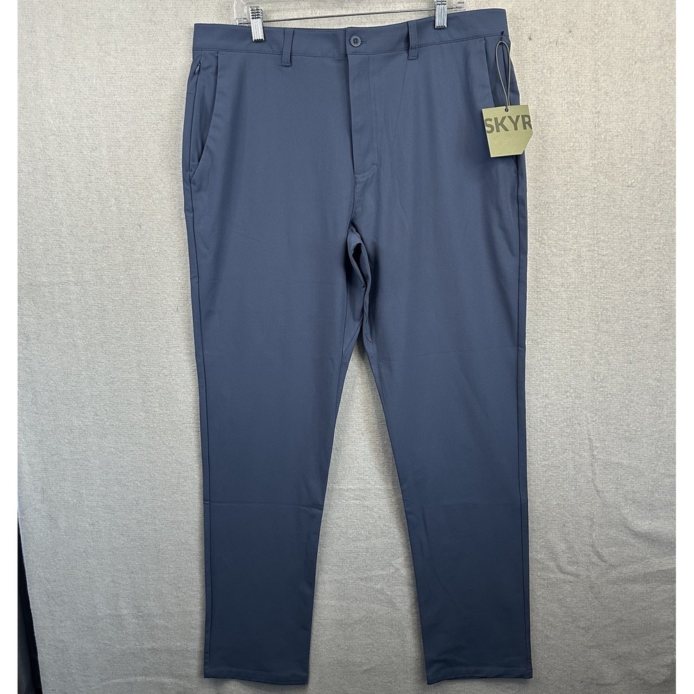 SKYR Tricot Dynasty Slim Fit Pants Men's L/XL 36x32 Blue 4-Way Stretch Golf